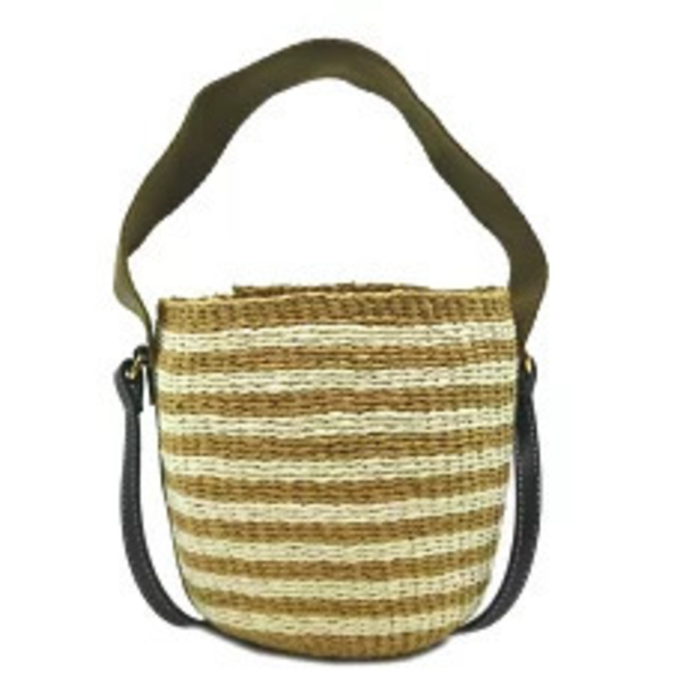 Chloe Woody Basket Handbag Canvas White Beige